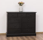 Landhausmöbel Sideboard Schwarz 122x97x41 cm Kiefernholz massiv