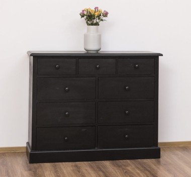 Landhausmöbel Sideboard Schwarz 122x97x41 cm Kiefernholz massiv