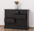 Landhausmöbel Sideboard Schwarz 122x97x41 cm Kiefernholz massiv