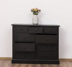 Landhausmöbel Sideboard Schwarz 122x97x41 cm Kiefernholz massiv