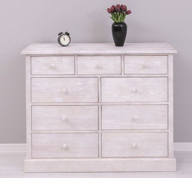 Sideboard mit 9 Schubladen 122x97x41 cm Kiefernholz massiv