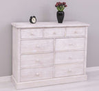 Sideboard mit 9 Schubladen 122x97x41 cm Kiefernholz massiv