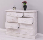 Sideboard mit 9 Schubladen 122x97x41 cm Kiefernholz massiv