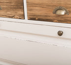 Schuhschrank Landhausmöbel Weiß und Natur 103x105x35 cm Kieferholz