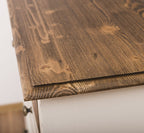 Schuhschrank Landhausmöbel Weiß und Natur 103x105x35 cm Kieferholz