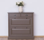 Schuhschrank Landhausmöbel Braun 103x105x35 cm Kieferholz