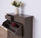 Schuhschrank Landhausmöbel Braun 103x105x35 cm Kieferholz