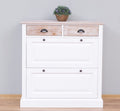 Schuhschrank Landhausmöbel Weiß 103x105x35 cm Kieferholz