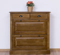 Schuhschrank Landhausmöbel Dunkelbraun 103x105x35 cm Kieferholz