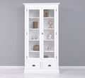 Landhausmöbel Regal Vitrine Weiß 110x210x39 cm Kiefernholz massiv
