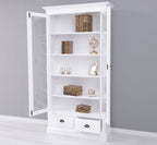 Landhausmöbel Regal Vitrine Weiß 110x210x39 cm Kiefernholz massiv