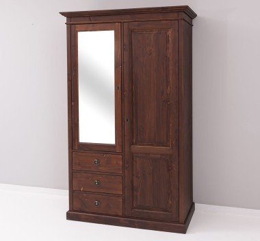 Schrank Kolonialstil Kleiderschrank 121x197x59 cm Kiefernholz massiv