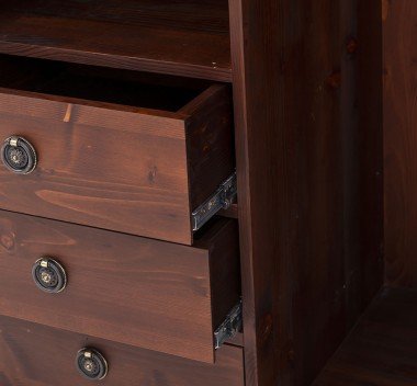 Schrank Kolonialstil Kleiderschrank 121x197x59 cm Kiefernholz massiv