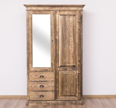 Schrank Kleiderschrank 121x197x59 cm Kiefernholz massiv