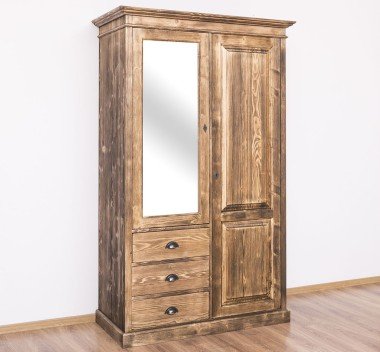 Schrank Kleiderschrank 121x197x59 cm Kiefernholz massiv