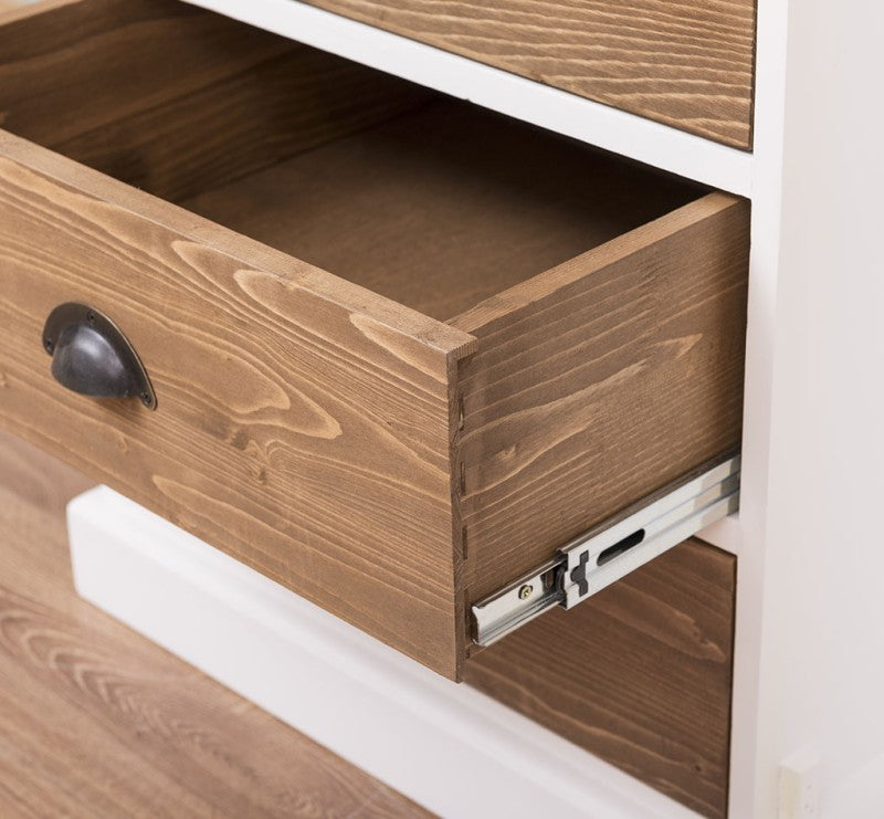 Landhaus Schrank Kleiderschrank 121x197x59 cm Kiefernholz massiv