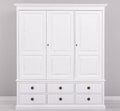 Landhausstil Kleiderschrank Weiß 174x197x59 cm Kiefernholz massiv