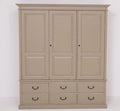 Landhaus Schrank Sand Beige 174x197x59 cm Kiefernholz massiv