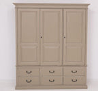 Landhaus Schrank Sand Beige 174x197x59 cm Kiefernholz massiv