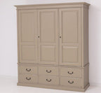 Landhaus Schrank Sand Beige 174x197x59 cm Kiefernholz massiv