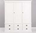 Landhaus Kleiderschrank Weiß 174x197x59 cm Kiefernholz massiv