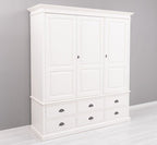 Landhaus Kleiderschrank Weiß 174x197x59 cm Kiefernholz massiv