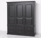 Landhaus Schrank Schwarz 174x197x59 cm Kiefernholz massiv