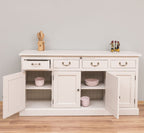 Sideboard Creme Landhausmöbel Kiefernholz Massiv 176x90x50 cm