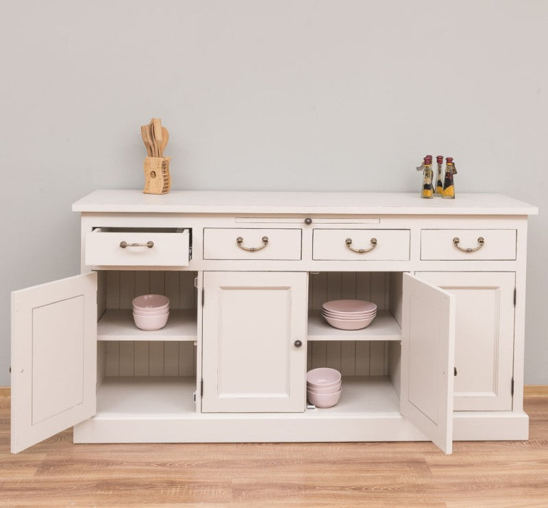 Sideboard Creme Landhausmöbel Kiefernholz Massiv 176x90x50 cm