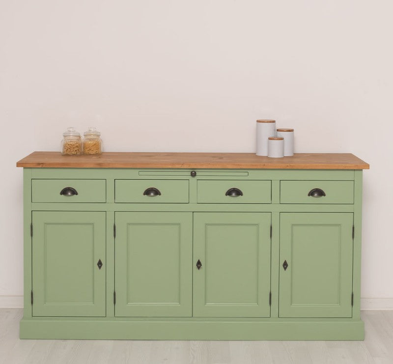 Sideboard Hellgrün Landhausmöbel Kiefernholz Massiv 176x90x50 cm