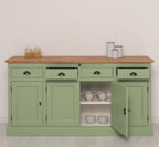 Sideboard Hellgrün Landhausmöbel Kiefernholz Massiv 176x90x50 cm