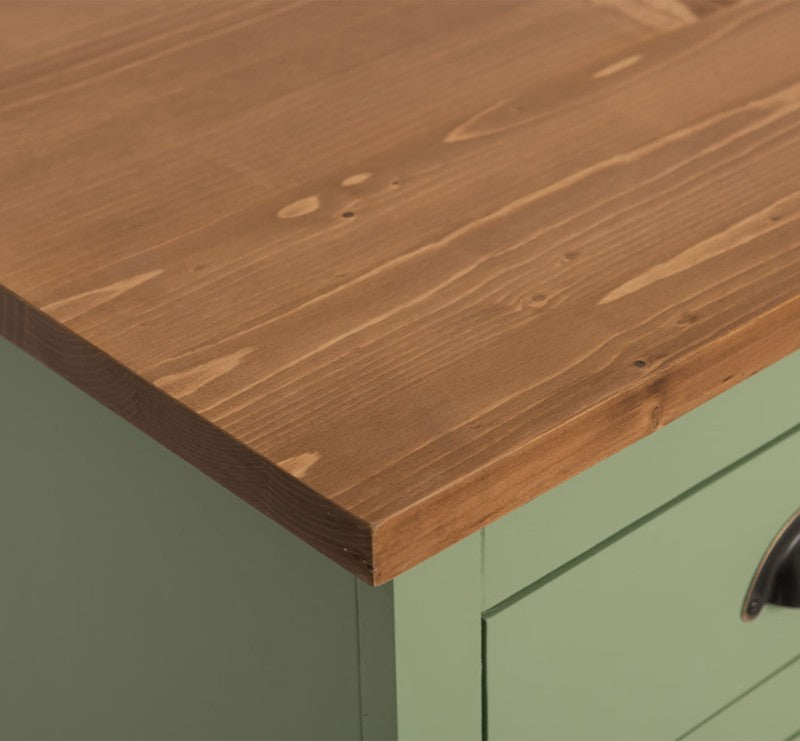 Sideboard Hellgrün Landhausmöbel Kiefernholz Massiv 176x90x50 cm