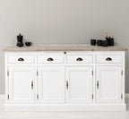 Sideboard Weiß Landhausmöbel Kiefernholz Massiv 176x90x50 cm