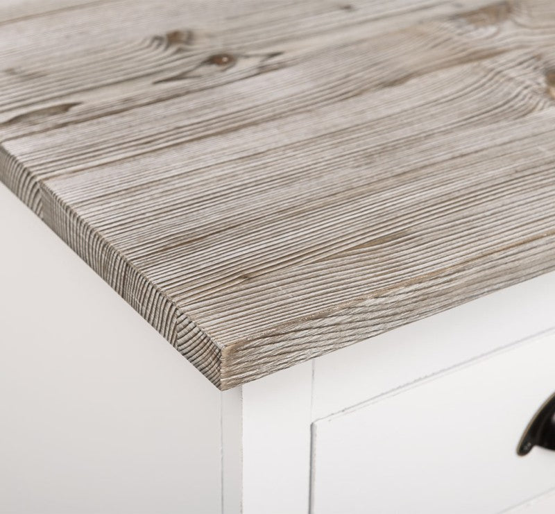 Sideboard Weiß Landhausmöbel Kiefernholz Massiv 176x90x50 cm