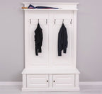 Landhausmöbel Garderobe Weiß 140x210x41 cm Kiefernholz massiv