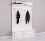 Landhausmöbel Garderobe Weiß 140x210x41 cm Kiefernholz massiv