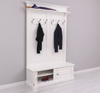 Landhausmöbel Garderobe Weiß 140x210x41 cm Kiefernholz massiv