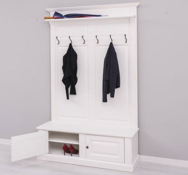 Landhausmöbel Garderobe Weiß 140x210x41 cm Kiefernholz massiv