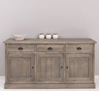 Sideboard Driftwood Grau Landhausmöbel Kiefernholz Massiv 175x90x50 cm