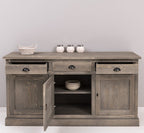 Sideboard Driftwood Grau Landhausmöbel Kiefernholz Massiv 175x90x50 cm