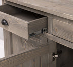 Sideboard Driftwood Grau Landhausmöbel Kiefernholz Massiv 175x90x50 cm