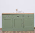 Sideboard Hellgrün Landhausmöbel Kiefernholz Massiv 175x90x50 cm