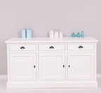 Sideboard Weiß Landhausmöbel Kiefernholz Massiv 175x90x50 cm