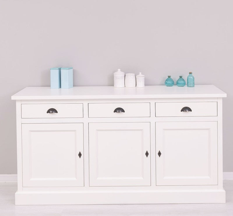 Sideboard Weiß Landhausmöbel Kiefernholz Massiv 175x90x50 cm