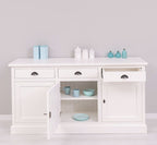 Sideboard Weiß Landhausmöbel Kiefernholz Massiv 175x90x50 cm