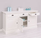 Sideboard Weiß Landhausmöbel Kiefernholz Massiv 175x90x50 cm