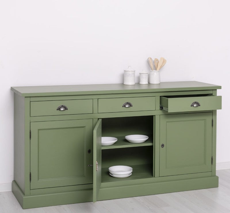 Sideboard Grün Landhausmöbel Kiefernholz Massiv 175x90x50 cm