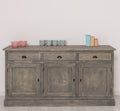Sideboard Holzoptik Grau Landhausmöbel Kiefernholz Massiv 175x90x50 cm