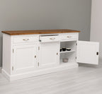 Sideboard Creme Landhausmöbel Kiefernholz Massiv 175x90x50 cm