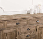 Sideboard Graubraun Landhausmöbel Kiefernholz Massiv 239x93x47 cm